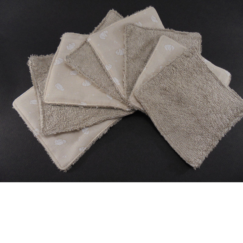 Lingettes bambou taupe coton ours