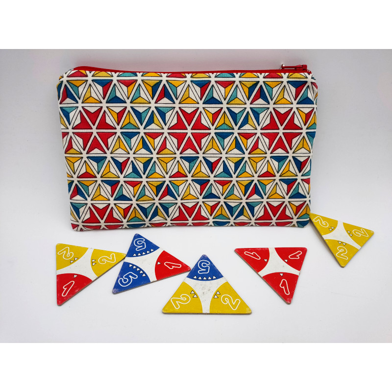 Pochette triangles colorés enduite