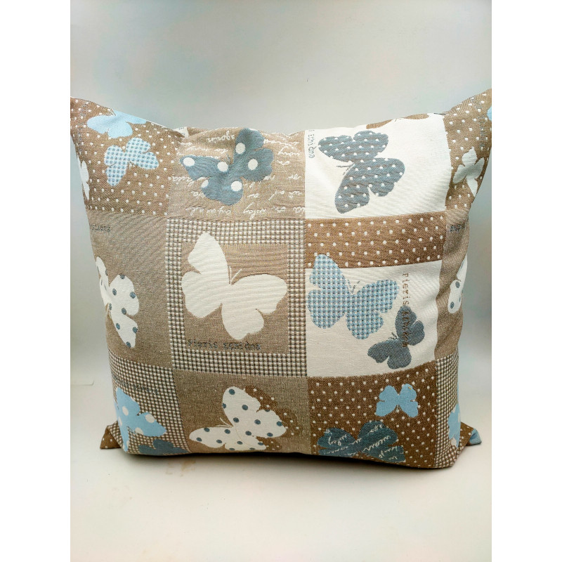 Coussin papillon taupe