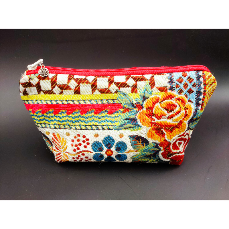 Pochette colorée avec une rose fleur