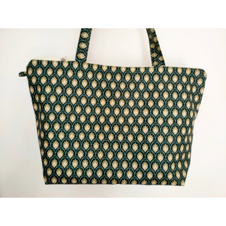 Sac imperméable vert bouteille feuilles