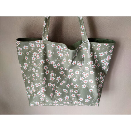 Sac de plage vert fleurs grand format imperméable