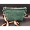 Sac bandoulière velours vert multipoches avec sangle lurex