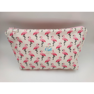 Trousse de toilette flamants roses enduite